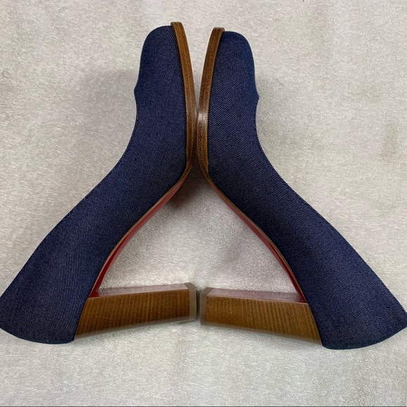 Christian Louboutin London Buche 85 Denim Block Heels Pumps - Picture 7 of 12